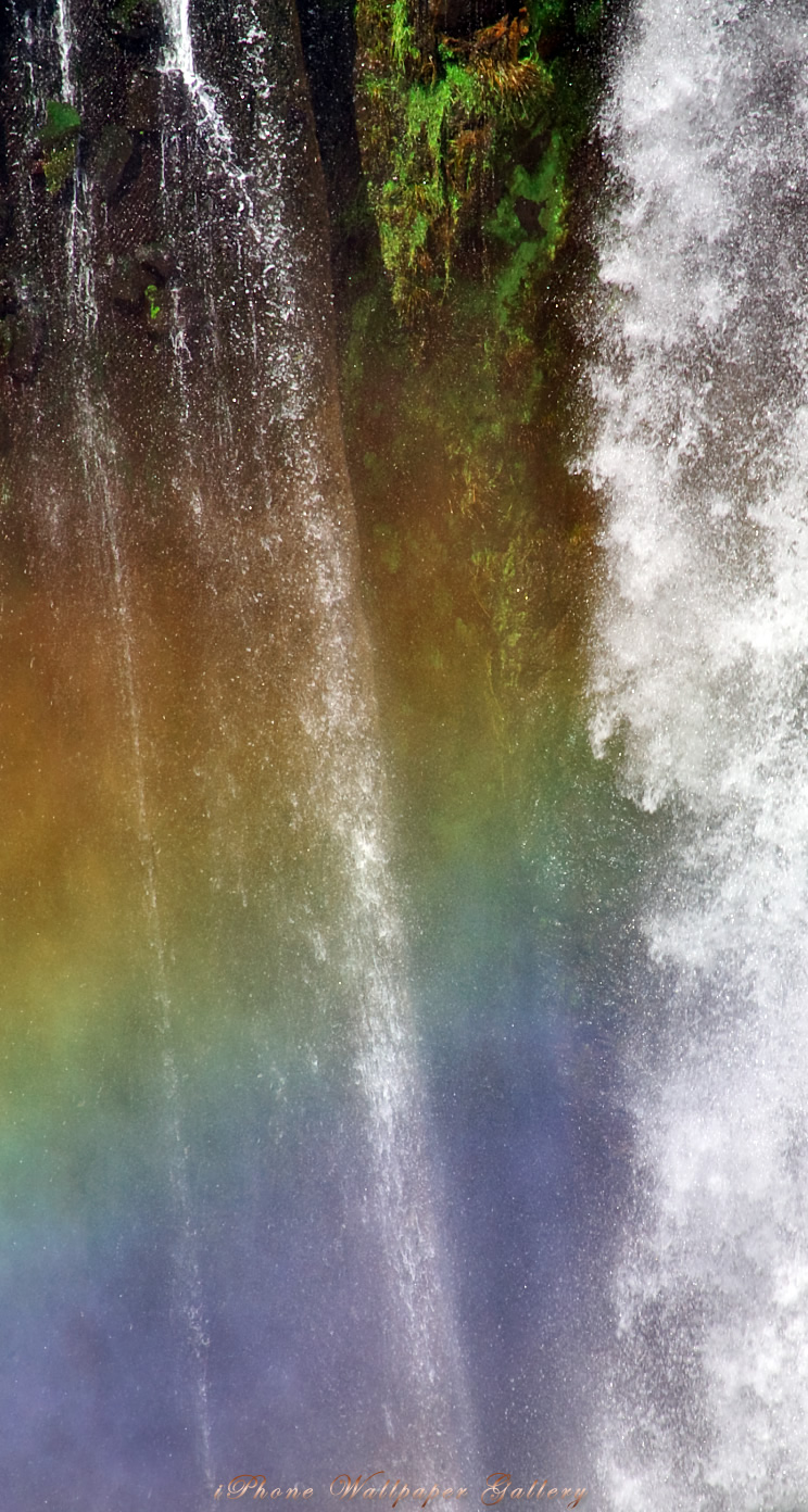 iOS 7-iPhone5用高画質壁紙「滝の虹-2」